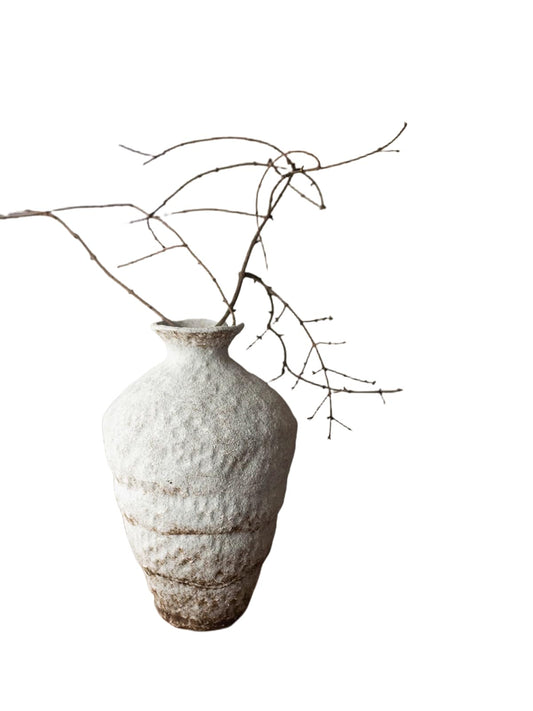 Rustic Ceramic Circular Flower Vase Farmhouse Clay Pottery Large Terracotta Floor Vases for Decorative Centerpiece Vintage Home Decor Aesthetic for Living Room Bedroom Table，2 Pieces（a Group）